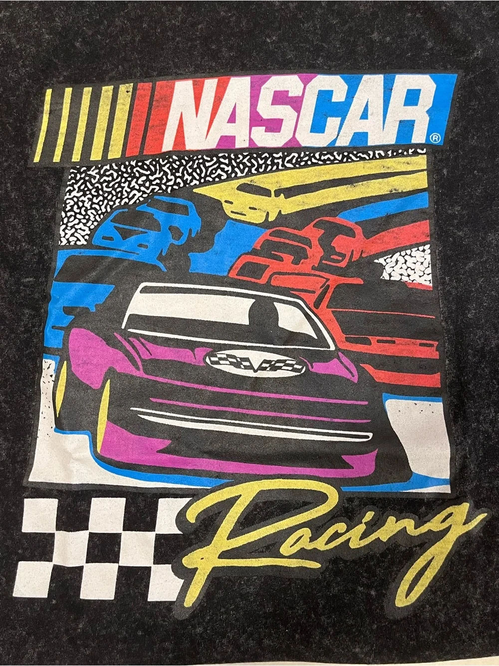 Official Nascar Short Sleeve Tee with Multicolor Racing Graphic